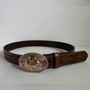 Nocona Belt Co Brown Leather Belt Cowboy Western